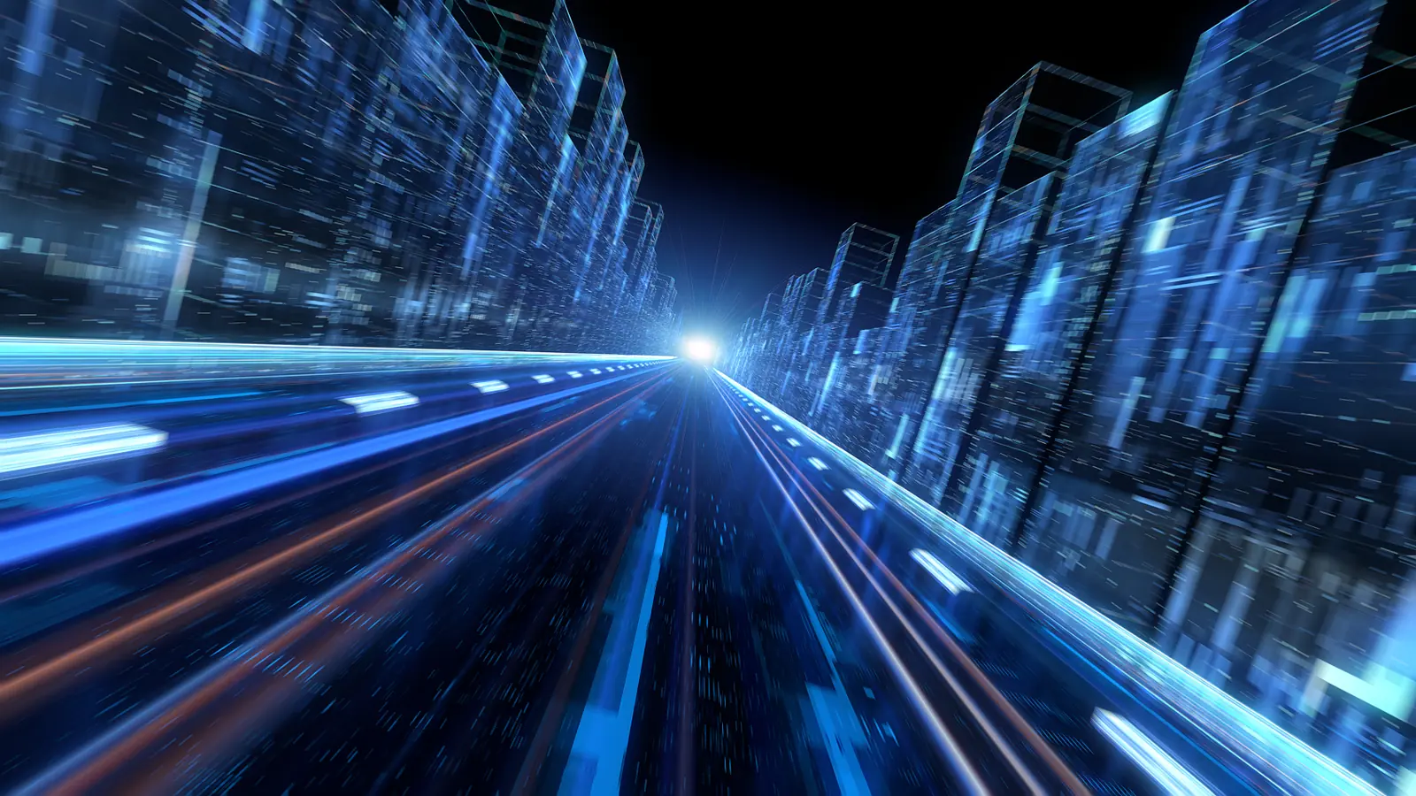 High-speed light trail generated by synchronised drones